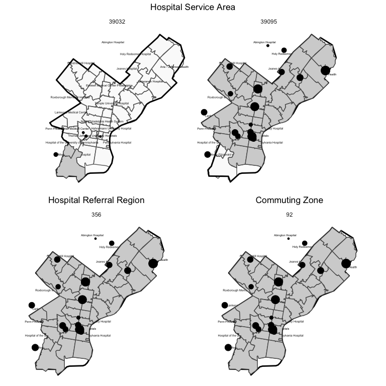 Geographic Markets Identified by HSA, HRR, and Commuting
Zone