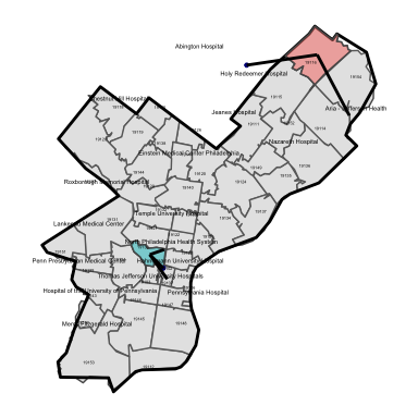 Hospitals Utilized Among FFS Medicare Beneficiaries from Select ZIP
Codes